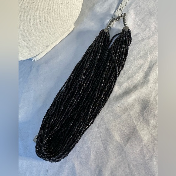 Twisted black seed bead torsade necklace - Picture 3 of 3